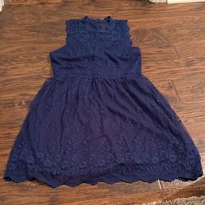 Francesca’s Navy Lace Dress
